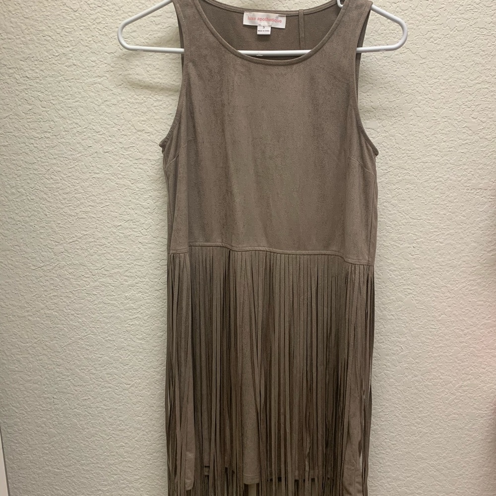 Luxe faux suede fringe tunic!